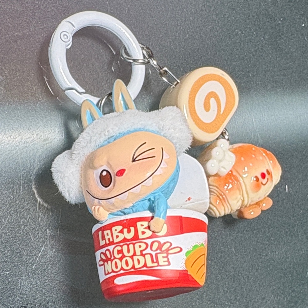 Labubu Cup Noodle Keychain with Cute Charms NON-POPMART